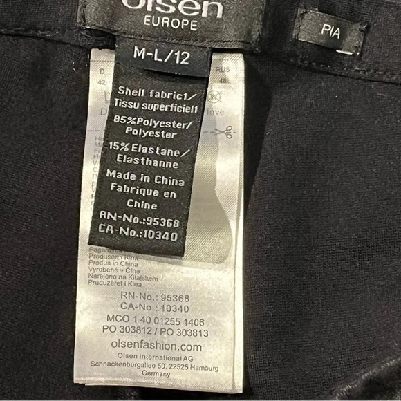 OLSEN WOMEN'S PANTS black shinny size 12 - Picture 15 of 15